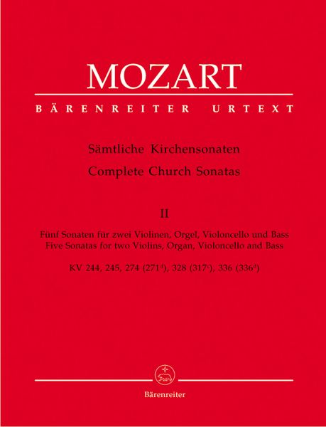 Kirchensonaten, 2 Violinen, Violoncello, Bc., Partitur und Stimmen