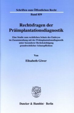 Cover Rechtsfragen der Präimplantationsdiagnostik.