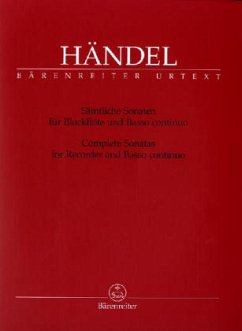 Sämtliche Sonaten für Blockflöte u. Basso continuo - Händel, Georg Friedrich