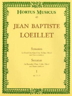 Sonaten für Blockflöte (Querflöte, Violine, Oboe) und Basso continuo op.1/1-3 - Loeillet, Jean B.