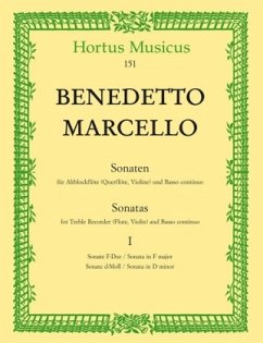 Sechs Sonaten für Blockflöte oder andere Melodie-Instrumente und Basso continuo op.2 - Marcello, Benedetto