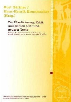 Cover Zur Überlieferung, Kritik und Edition alter und neuerer Texte