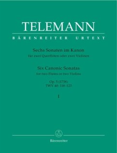 Sechs Sonaten im Kanon op.5 für zwei Querflöten oder zwei Violinen - Telemann, Georg Philipp