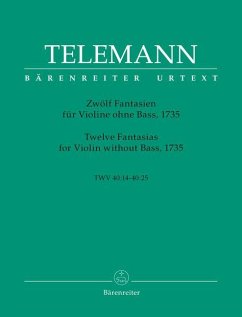 Cover Zwölf Fantasien für Violine ohne Bass 1735 TWV 40: 14-25