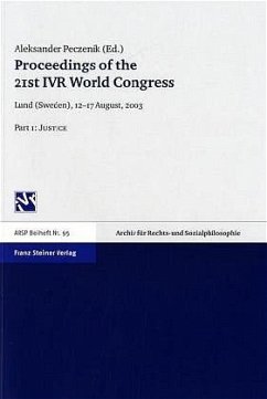 Justice / Proceedings of the 21st IVR World Congress 1 - Peczenik, Aleksander (Hrsg.)