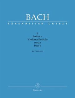 Sechs Suiten für Violoncello solo BWV 1007-1012, Noten, Textbd. und 5 Hefte Faksimile-Noten - Bach, Johann Sebastian