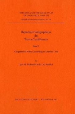 Repertoire Geographique des Textes Cuneiformes / Tübinger Atlas des Vorderen Orients (TAVO), Beihefte Reihe B, Nr..7/9, Bd.9