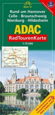 ADAC RadTourenKarte Rund um Hannover, Celle, Braunschweig, Nienburg, Hildesheim