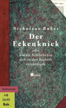 Der Eckenknick von Nicholson Baker - Fachbuch - bücher.de