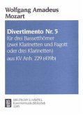 Divertimento Nr.5 Es-Dur KV Anh. 229 (439B), Bläsertrio, Partitur und Stimmensatz