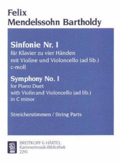 Sinfonie Nr.1 c-Moll op.11 (1829), Ausgabe f. Klavier vierhändig, Violine ad lib., Violoncello ad lib., Stimmensatz - Mendelssohn Bartholdy, Felix