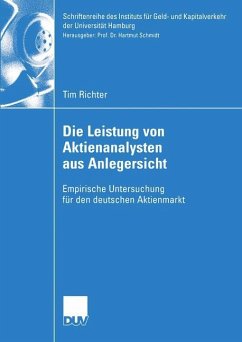 Die Leistung von Aktienanalysten aus Anlegersicht - Richter, Tim