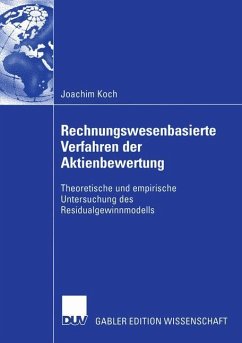 Rechnungswesenbasierte Verfahren der Aktienbewertung - Koch, Joachim