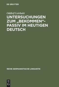 Untersuchungen zum bekommen-Passiv im heutigen Deutsch Oddleif Leirbukt Author