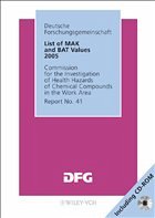 List of MAK and BAT Values 2005, w. CD-ROM - Deutsche Forschungsgemeinschaft (DFG) (ed.)