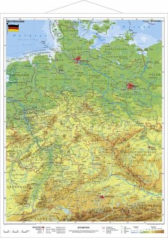 Cover Stiefel Wandkarte Miniformat Deutschland, physisch, mit Metallstäben