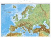 Stiefel Wandkarte Miniformat Europa, physisch, mit Metallstäben