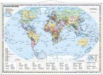 Stiefel Wandkarte Miniformat Staaten der Erde, mit Metallstäben