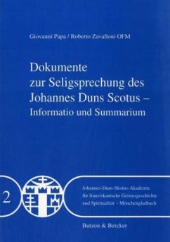 Cover Dokumente zur Seligsprechung des Johannes Duns Scotus