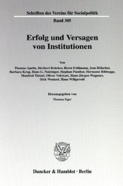 Erfolg und Versagen von Institutionen. - Eger, Thomas (Hrsg.)