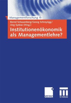 Cover Institutionenökonomik als Managementlehre?