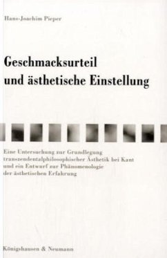 Cover Geschmacksurteil und ästhetische Einstellung