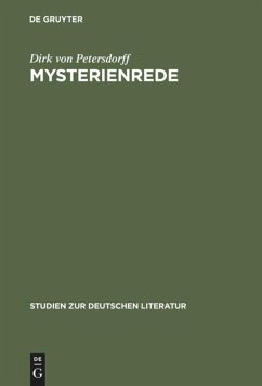 Mysterienrede: Zum SelbstverstÃ¤ndis romantischer Intellektueller Dirk von Petersdorff Author