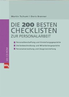 Die 200 besten Checklisten zur Personalarbeit, m. CD-ROM - Tschumi, Martin;Brenner, Doris