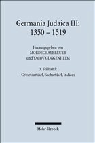Germania Judaica - Breuer, Mordechai / Guggenheim, Yacov (Hgg.)