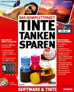 Cover Tinte, Tanken, Sparen, CD-ROM und Nachfüllset in Schachtel
