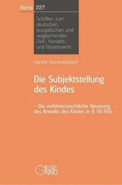 Die Subjektstellung des Kindes - Gummersbach, Hanne