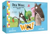 Der Wolf, der seine Farbe nicht mochte. Geschenkbox mit Stofftier (Mängelexemplar)