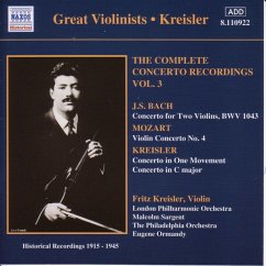 Concerto Recordings Vol.3 - Kreisler,Fritz/Sargent/Ormandy