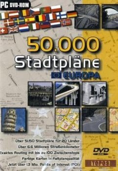 Cover 50.000 Stadtpläne Europa, 1 DVD-ROM