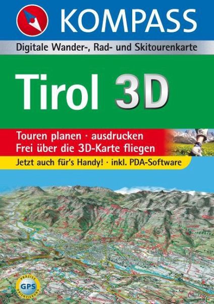 Kompass Digitale Wander-, Rad- und Skitourenkarte Tirol 3D, 1 DVD-ROM