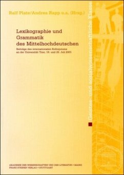 Lexikographie und Grammatik des Mittelhochdeutschen - Plate, Ralf / Rapp, Andrea / Fournier, Johannes / Traut, Michael (Hgg.)