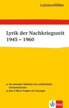 Lektürehilfen Lyrik der Nachkriegszeit 1945-1960 - Klett Lektürehilfen Lyrik der Nachkriegszeit 1945 - 1960