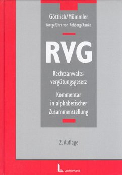 Cover RVG - Rechtsanwaltsvergütungsgesetz