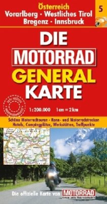 Cover Die Motorrad Generalkarte Österreich Vorarlberg, Westliches Tirol, Bregenz, Innsbruck