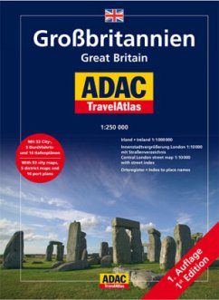 Cover ADAC TravelAtlas Großbritannien. ADAC TravelAtlas Great Britain