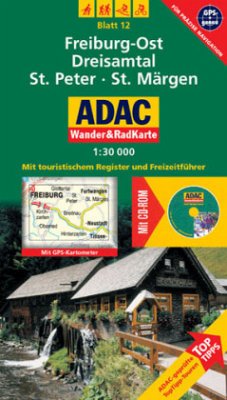 Cover ADAC Wander&RadKarte Freiburg-Ost, Dreisamtal, St. Peter, St. Märgen, m. CD-ROM