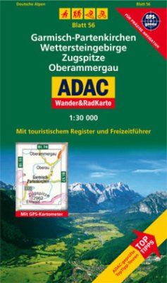 ADAC Wander&RadKarte Garmisch-Partenkirchen, Wettersteingebirge, Zugspitze, Oberammergau