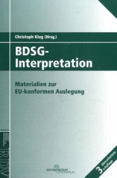 BDSG-Interpretation - Klug, Christoph