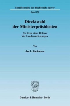 Direktwahl der Ministerpräsidenten - Backmann, Jan L.