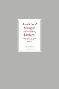Lesungen, Interviews, Umfragen, Buch u. DVD u. 12 CD-Audios / Werke, Bargfelder Ausgabe, Supplemente 2 - Schmidt, Arno