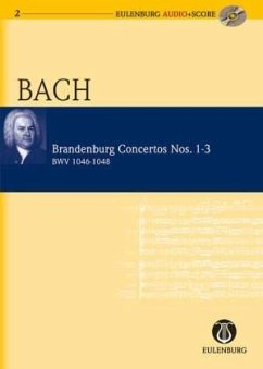 Brandenburgische Konzerte Nr.1, 2 und 3 (BWV 1046, 1047, 1048), Studienpartitur u. Audio-CD - Brandenburgische Konzerte