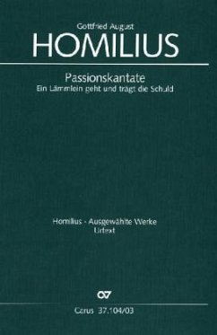 Ein Lämmlein geht und trägt die Schuld, Klavierauszug - Homilius, Gottfried August