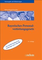 Bayerisches Personalvertretungsgesetz - Rappl, Peter / Bühler, Thomas / Scheidler, Thomas