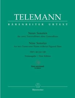 Neun Sonaten TWV 40:141-149 für zwei Traversflöten ohne Generalbass, Partitur - Telemann, Georg Philipp