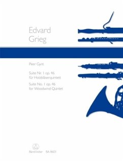 Peer Gynt Suiten Nr.1 op.46, für Holzbläserquintett, Partitur - Grieg, Edvard
